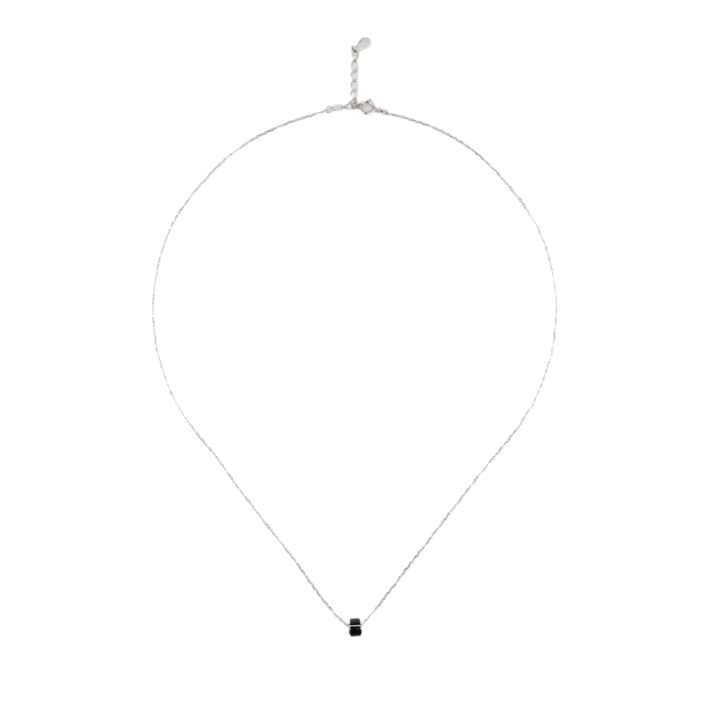 925 Starling Silver Black Rotatable Round Neckalce
