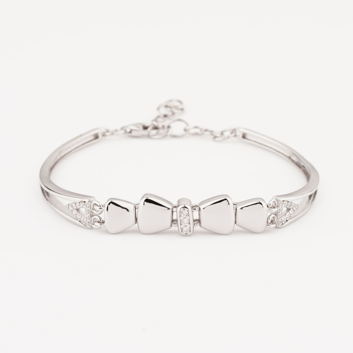 925 Starling Silver Bow-Tye Adjustable Ladies Kada Bracelet