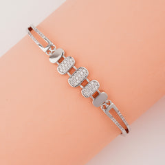 925 Sterling Silver Pave CZ Link Bracelet | Modern Women’s Jewelry Adjustable