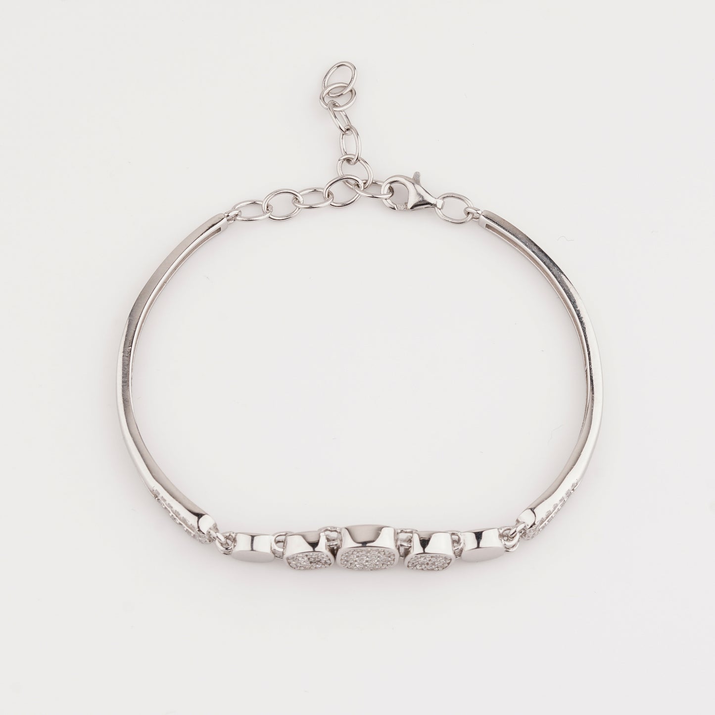 925 Sterling Silver Adjustable Ladies Kada Bracelet