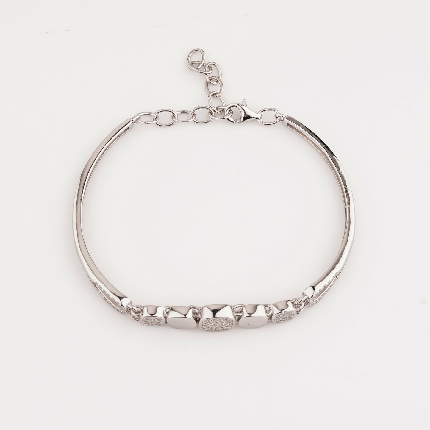 925 Sterling Silver Adjustable Ladies Kada Bracelet