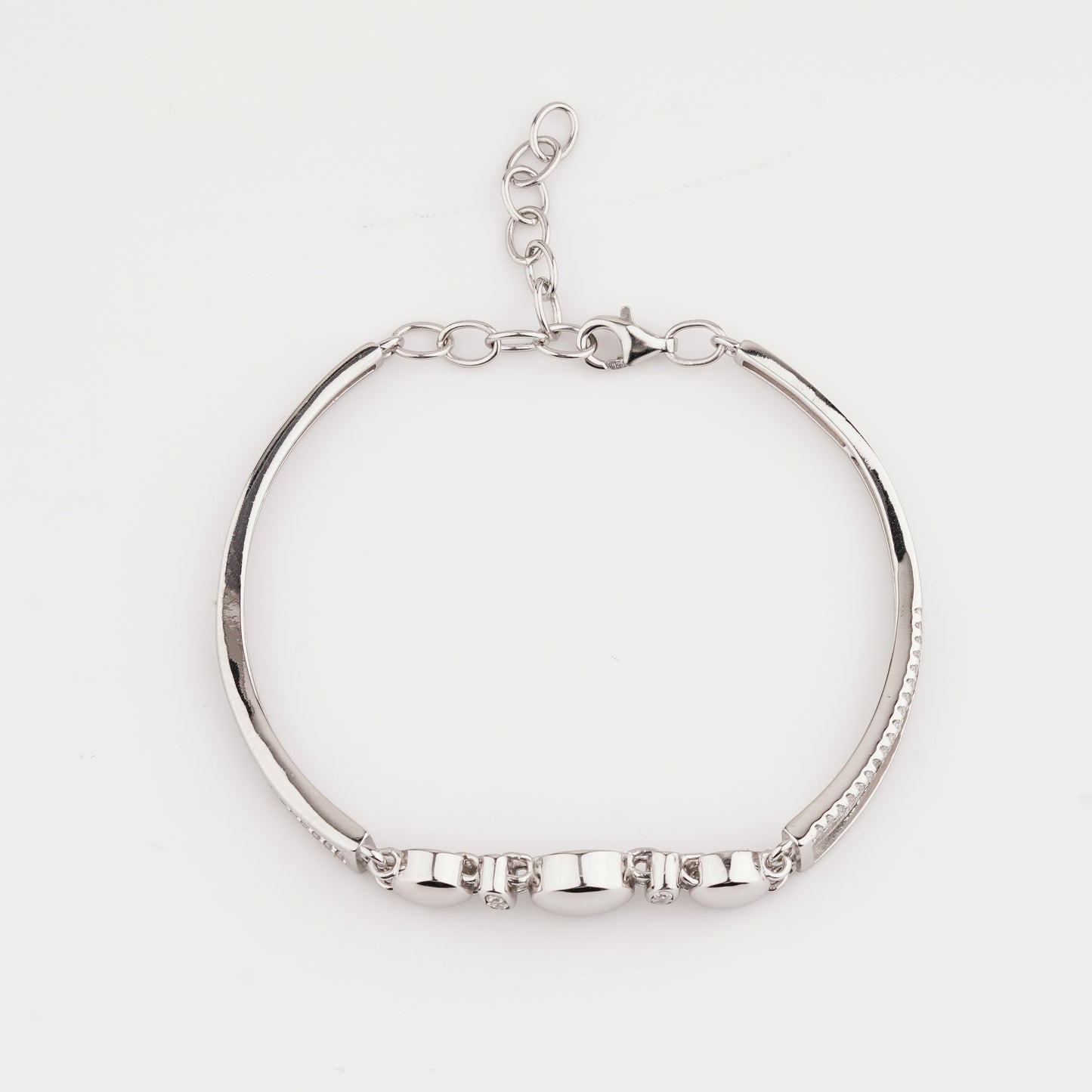 925 Sterling Silver Round Shape Adjustable Ladies Kada Bracelet