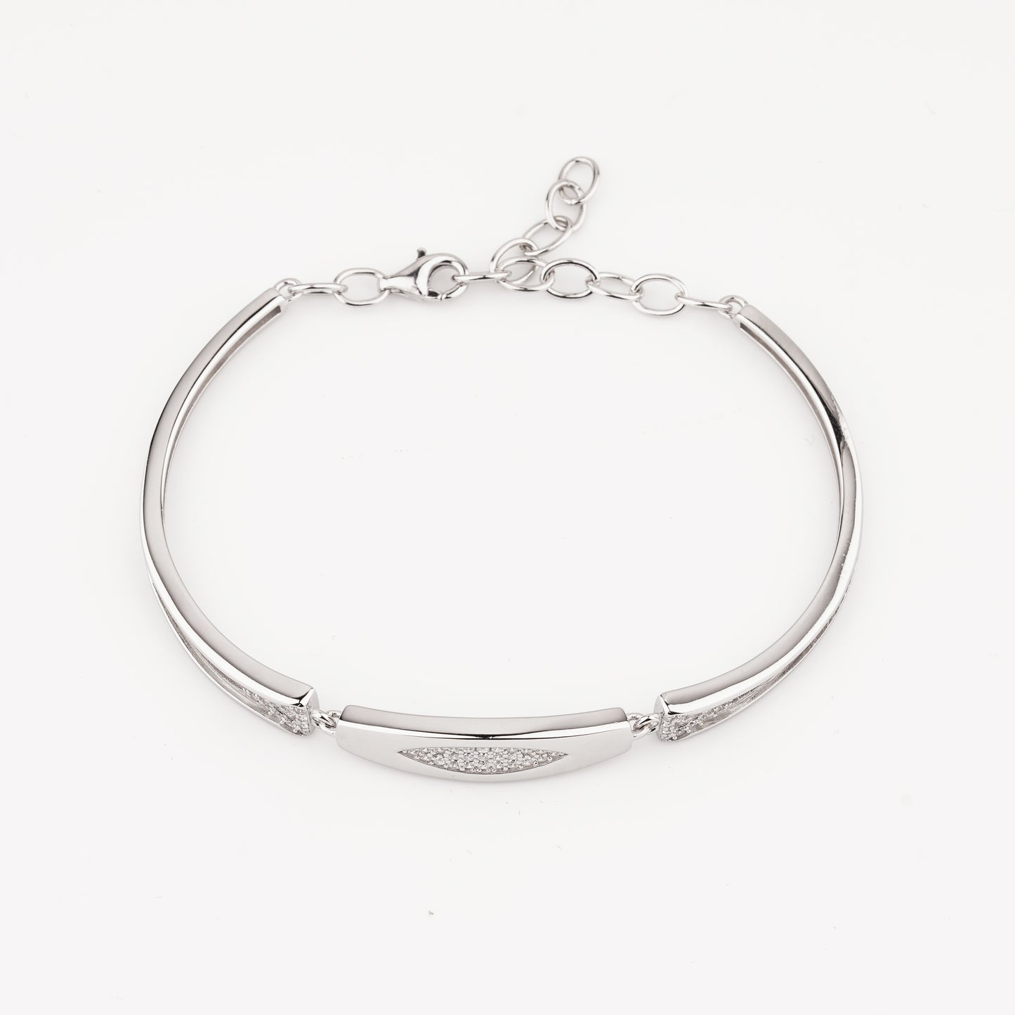 925 Sterling Silver Eye Shape Adjustable Ladies Kada Bracelet