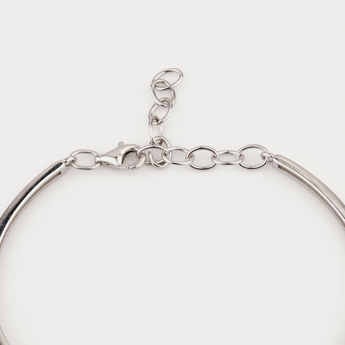 925 Starling Silver Cushion Shape Adjustable Ladies Kada Bracelet