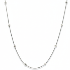 925 Sterling Silver Satellite Chain, Delicate Ball Beaded Design, Minimalist Jewelry for Women | BJCH-02