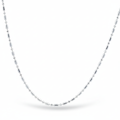 925 Sterling Silver Bar and Ball Chain, Classic Minimalist Design, Women's Jewelry | BJCH-01