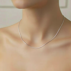 Timeless 925 Sterling Silver Snake Chain Necklace – Sleek Round Link| BJCH-09