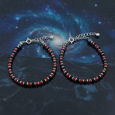 925 Starling Silver Handcrafted Red and Black Crystal Beaded Kids Nazariya, Glass Beads Jewelry for Kids | BJKDNJ-010