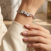 Luxury & Elegant 925 Sterling Silver Mother of Pearl Butterfly Kada Bangle