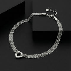 Luxurious Multi-Strand 925 Sterling Silver Heart Payal | Bold Statement Anklet| BJAK-0010