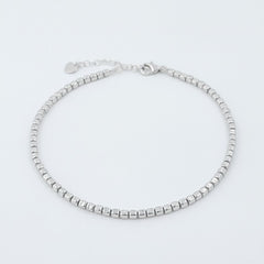 925 Sterling Silver Beaded Bracelate, Minimalist Cube Design, Adjustable Chain, Jewelry for Women| Gifts for Women & Girls & Girlfriend |Wedding and Christmas Gifts | BJBR-041