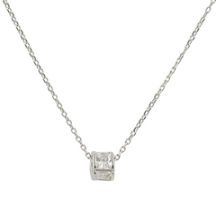 925 Sterling Silver Square Cube Solitaire Pendant Necklace | Premium Pure Silver Jewellery India | BJ-05