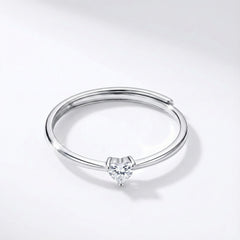 925 Sterling Silver Solitaire Ring with Cubic Zirconia, Elegant Wedding Engagement Band, Classic Minimalist Design | BJLR-0006