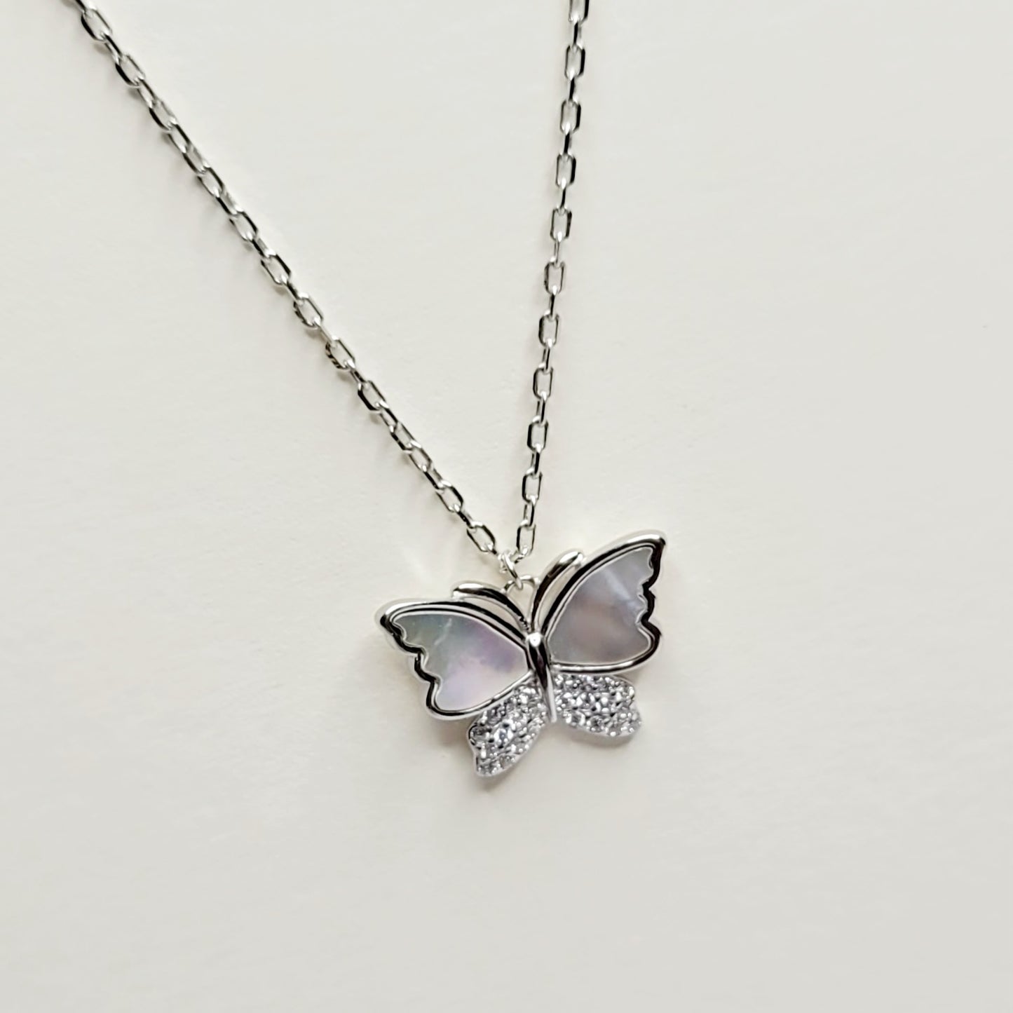 BHAVANI JEWELLERS 925 Italian Starling Silver Butterfly Necklace | BJ-28