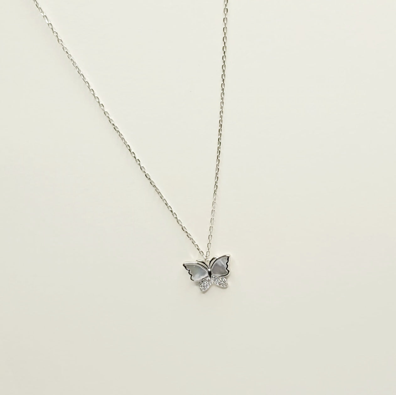 BHAVANI JEWELLERS 925 Italian Starling Silver Butterfly Necklace | BJ-28