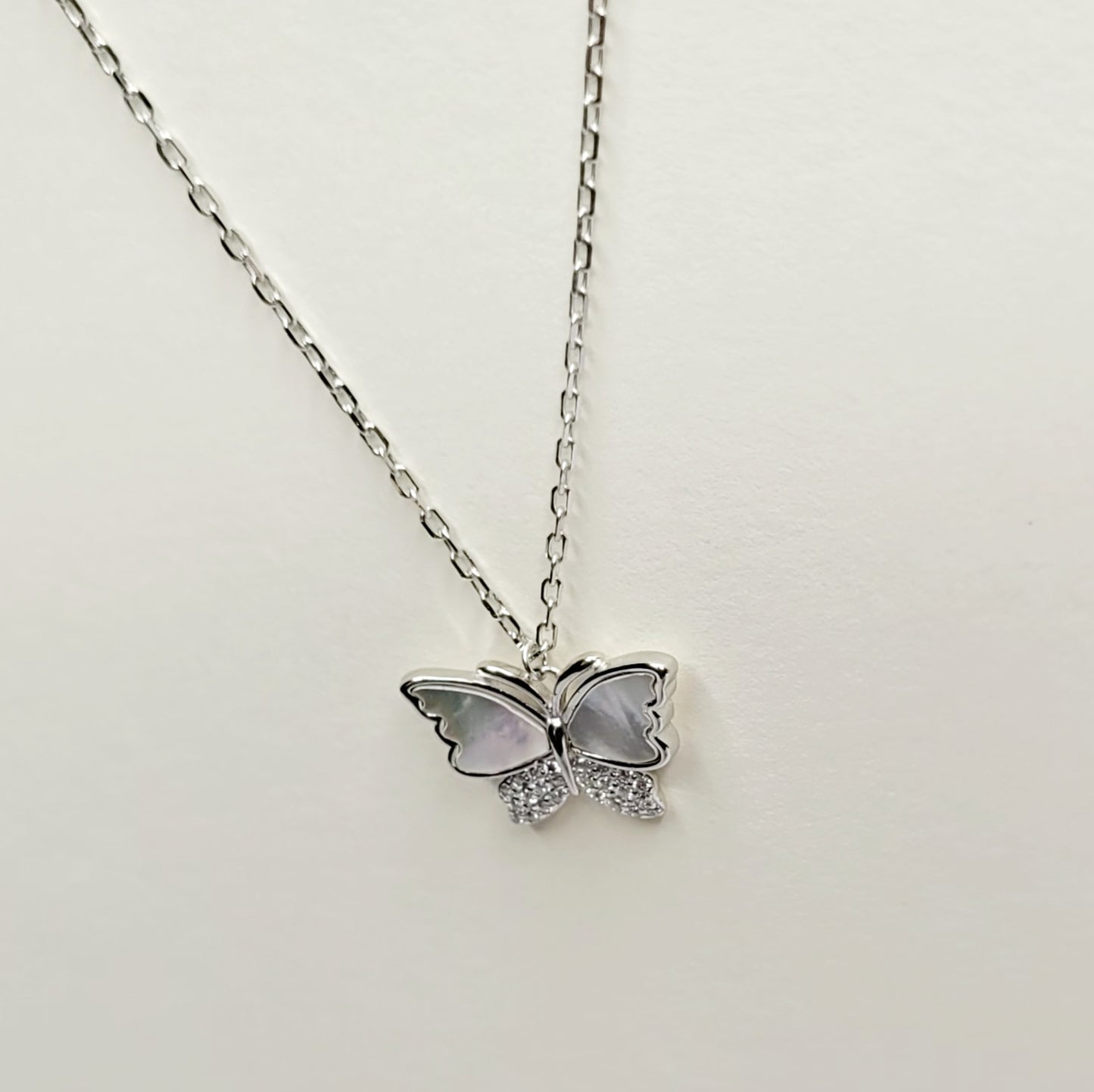 BHAVANI JEWELLERS 925 Italian Starling Silver Butterfly Necklace | BJ-28