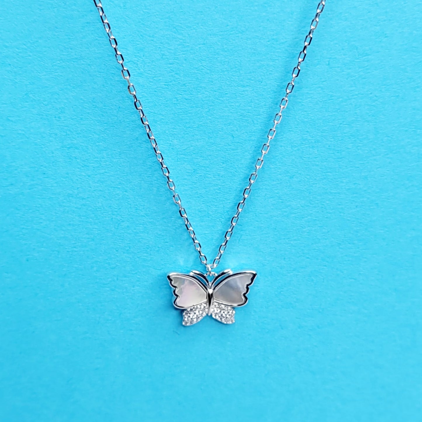 BHAVANI JEWELLERS 925 Italian Starling Silver Butterfly Necklace | BJ-28