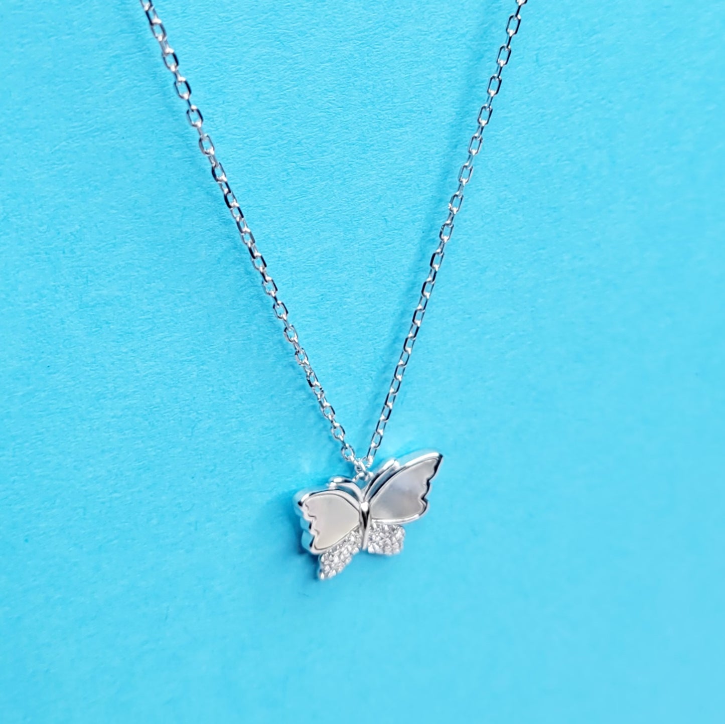 BHAVANI JEWELLERS 925 Italian Starling Silver Butterfly Necklace | BJ-28