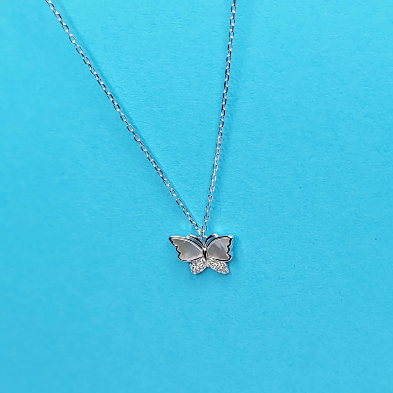 BHAVANI JEWELLERS 925 Italian Starling Silver Butterfly Necklace | BJ-28