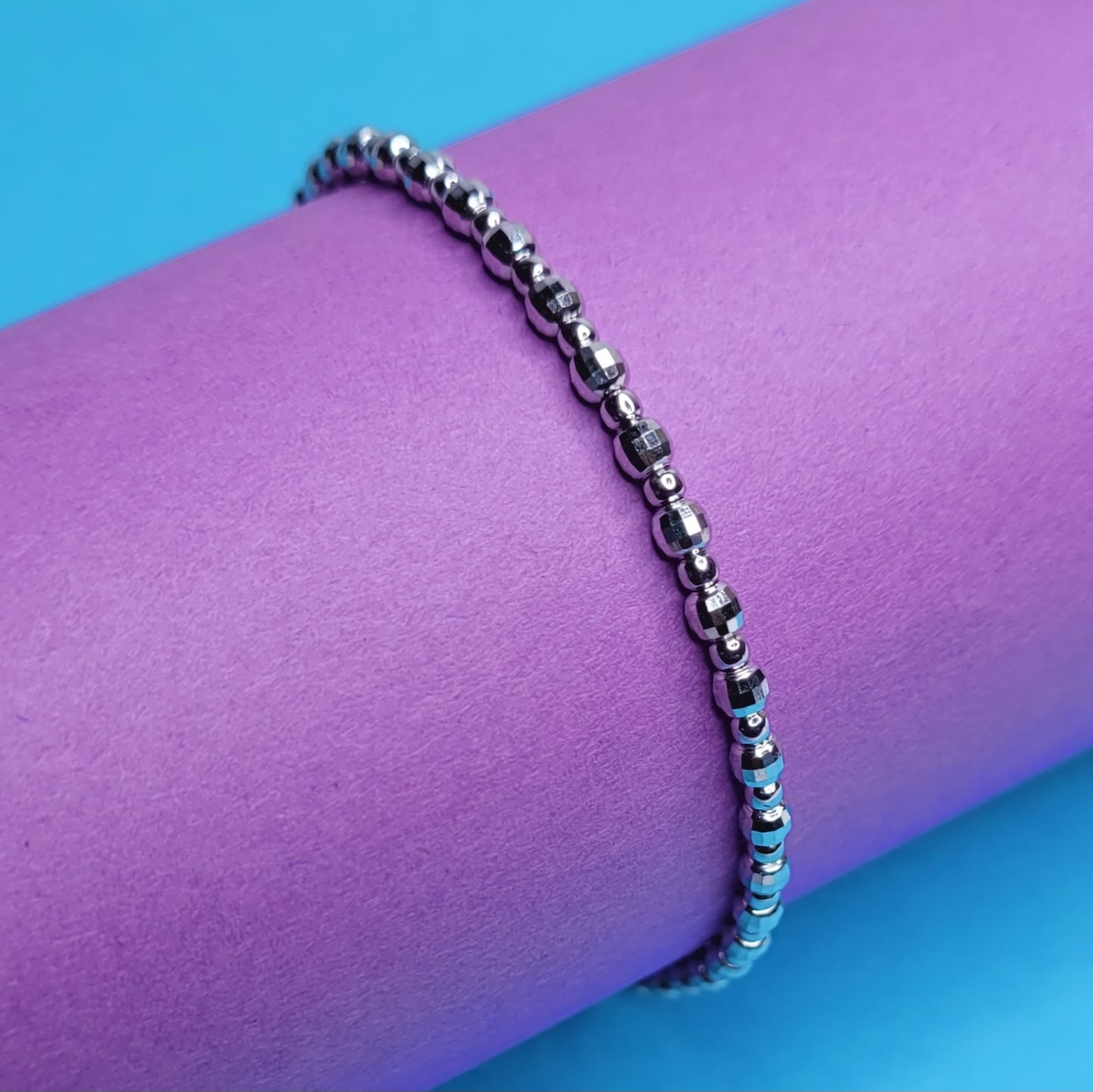 BHAVANI JEWELLERS 925 Italian Starling Silver Bead Chain Adjustable Bracelate | BJ-035