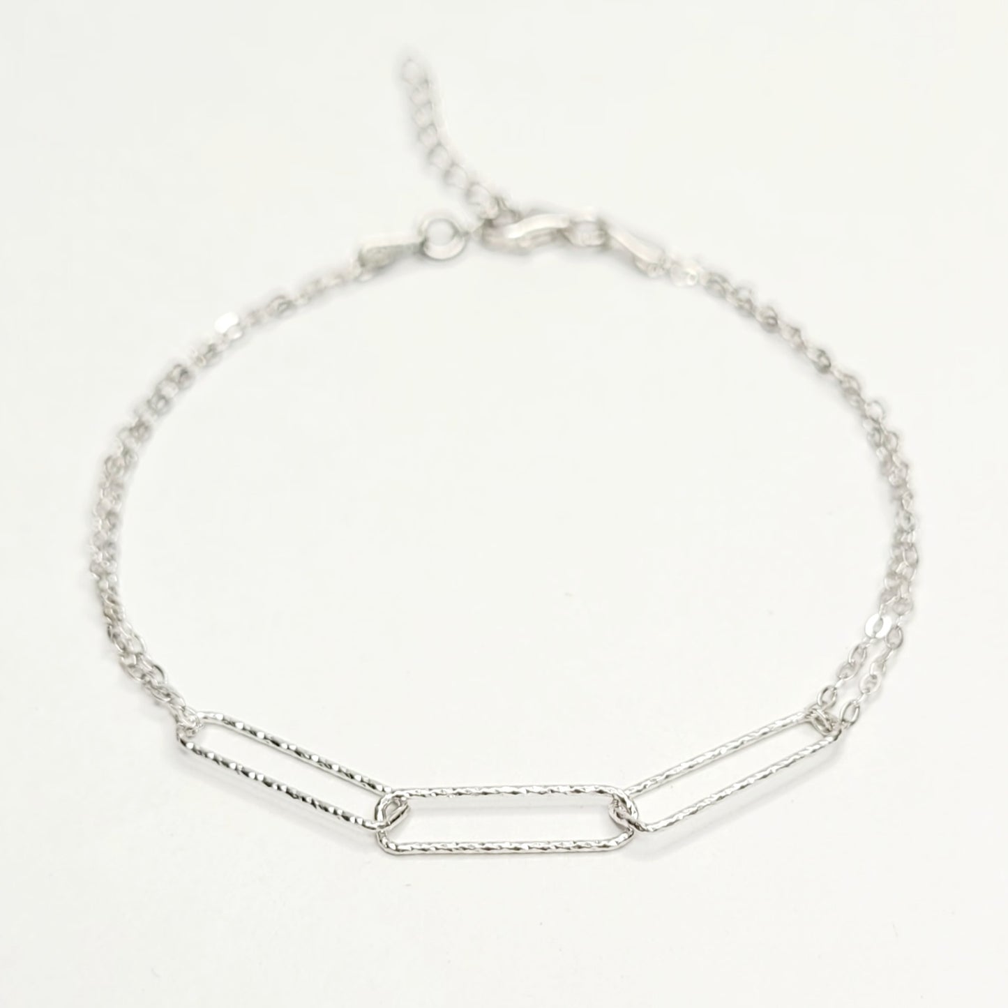 BHAVANI JEWELLERS 925 Italian Starling Silver Paper Clip ROund Chain Adjustable Bracelate | BJ-037