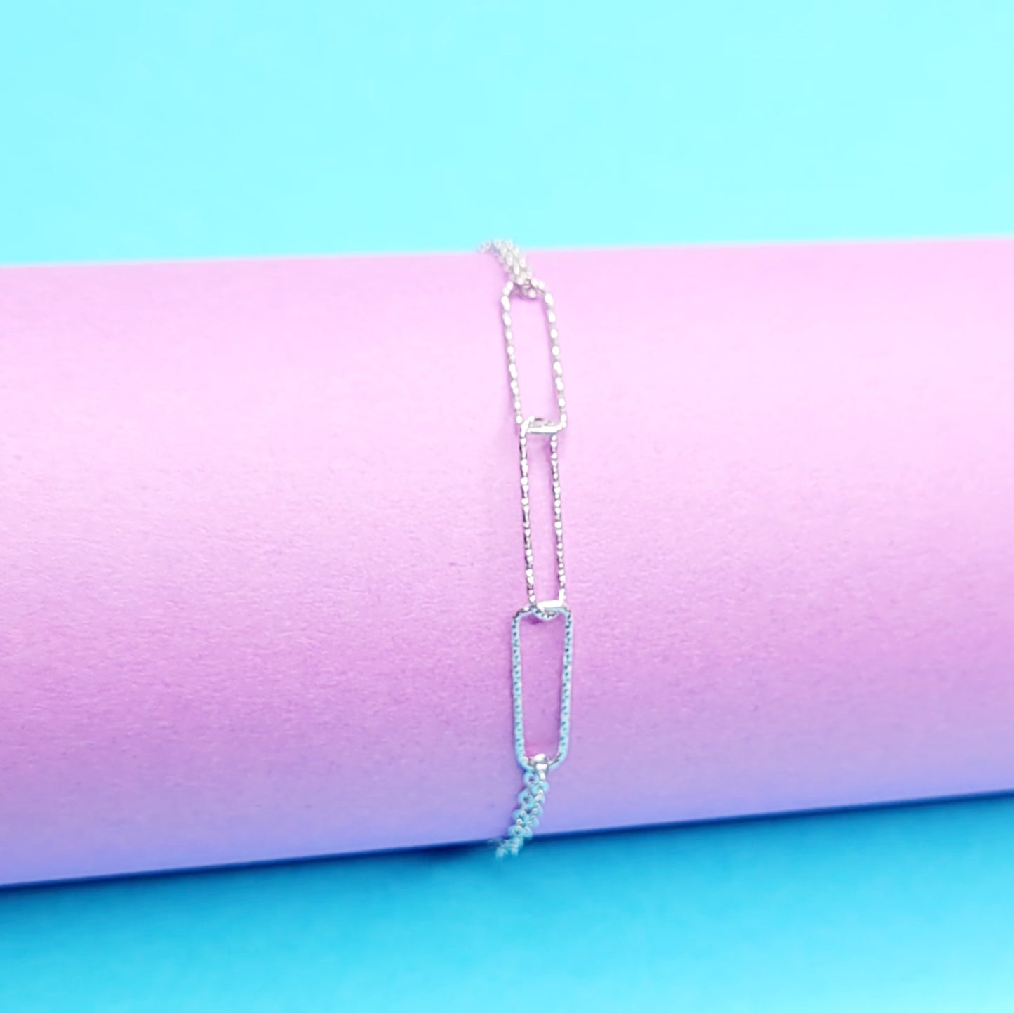 BHAVANI JEWELLERS 925 Italian Starling Silver Paper Clip ROund Chain Adjustable Bracelate | BJ-037