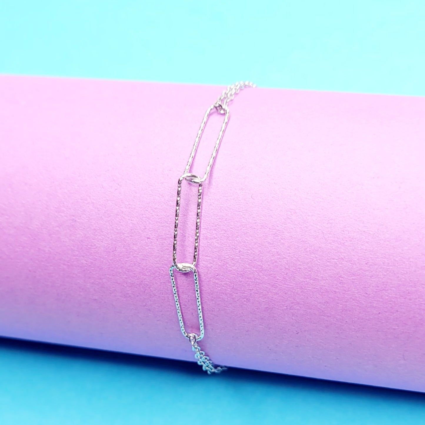 BHAVANI JEWELLERS 925 Italian Starling Silver Paper Clip ROund Chain Adjustable Bracelate | BJ-037