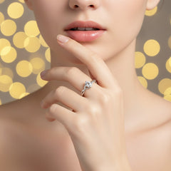 925 Sterling Silver Twisted Infinity Solitaire Ring with Cubic Zirconia, Elegant Wedding Engagement Band, Modern Design | BJLR-09