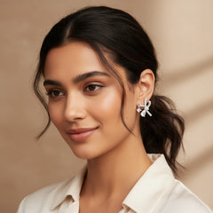 Pavé Bow Dangle Earrings