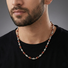 Sacred 925 Sterling Silver Rudraksha Mala – Handcrafted Spiritual Power Chain| BJRDXMLA-01