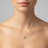 925 Sterling Silver Reindeer Necklace – Dainty Leaping Stag Animal Pendant | BJ-32