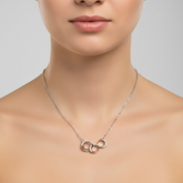 925 Sterling Silver Interlocking Three Circles Necklace | BJ-014