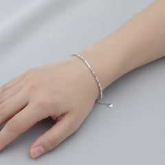 925 Sterling Silver Beaded Chain Bracelate, Textured Bar Design, Adjustable Length, Delicate Jewelry for Women| Gifts for Women & Girls & Girlfriend |Wedding and Christmas Gifts | BJBR-044