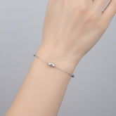 925 Dainty Silver Chain Bracelate with Leaf Charms, Sterling Silver, Delicate Link Design, Adjustable Length | Gifts for Women & Girls & Girlfriend |Wedding and Christmas Gifts | BJBR-050