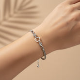 925 Sterling Silver Mesh Chain Bracelet with White Star Charm, Delicate Women's Jewelry | Gifts for Women & Girls & Girlfriend |Wedding and Christmas Gifts | BJBR-01