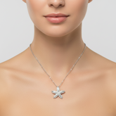 925 Sterling Silver Starfish Necklace – Sparkling Pave CZ Ocean Pendant | BJ-033