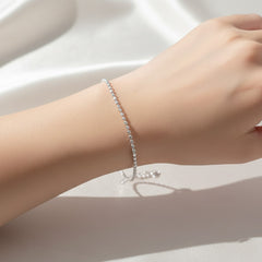 925 Sterling Silver Beaded Bracelate, Minimalist Beaded Design, Adjustable Chain, Jewelry for Women| Gifts for Girlfriend, Gifts for Women & Girls | BJBR-053