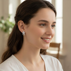 Divine Elegance: 925 Sterling Silver Angel Filigree Stud Earrings | BJER-021