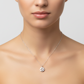 925 Sterling Silver Four-Point Star Cutout Disc Pendant Necklace | Premium Pure Silver Jewellery India | BJ-011