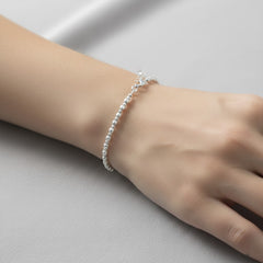 925 Sterling Silver Ball Bead Bracelate, Delicate Design, Adjustable Length, Classic Style | Gifts for Women & Girls & Girlfriend |Wedding and Christmas Gifts | BJBR-035