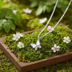 925 Starling Silver Pearl Stone Butterfly Necklace | Gifts for Women & Girls & Girlfriend |Wedding and Christmas Gifts |BJ-27