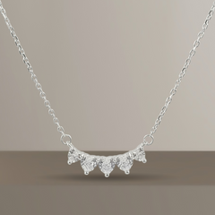 925 Sterling Silver Heart Crystal Pendant Necklace, Chain Link, Elegant Women's Jewelry | BJ-038