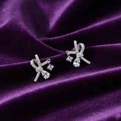 925 Elegant Sterling Silver Butterfly Dangle Earrings, Crystal Rhinestone Studded, Drop Style Jewelry for Women | Gifts for Women & Girls & Girlfriend |Wedding and Christmas Gifts | BJER-012