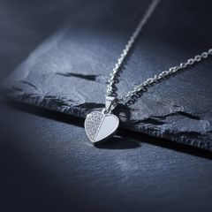 925 Starling Silver Diamond Half Heart Necklace Elegant Heart-Shaped Pendant Necklace for Loved Ones |valentine's day gifts | Gifts for Women & Girls & Girlfriend |Wedding and Christmas Gifts BIS Hallmarking Certifide Jewellery | BJ-012