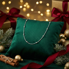 925 Sterling Silver Satellite Chain, Delicate Ball Beaded Design, Minimalist Jewelry for Women | BJCH-02