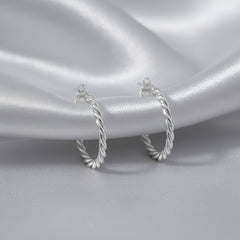 925 Sterling Silver Twisted Hoop Earrings, Classic Round Design, Jewelry for Women, | Gifts for Women & Girls & Girlfriend |Wedding and Christmas Gifts | BJER-09