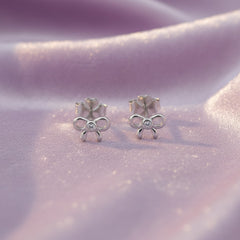 925 Sterling Silver Bow Stud Earrings with Crystal, Dainty Butterfly Design | Gifts for Women & Girls & Girlfriend |Wedding and Christmas Gifts | BJER-05