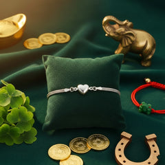 925 Sterling Silver Bracelet with Twisted Rope Chain Design, Adjustable Length, Heart Charm, Elegant Whoman Jewelry | Gifts for Women & Girls & Girlfriend |Wedding and Christmas Gifts | BJBR-03