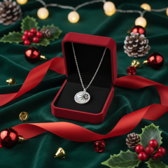 925 Sterling Silver Celestial Sun Medallion Necklace | Vintage Mother of Pearl Inlay & Sparkling Halo Pendant | BJ-23