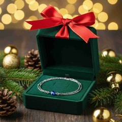 925 Sterling Silver Evil Eye Protection Bracelate with Blue Glass Bead, Delicate Chain Pendant, Traditional Amulet Jewelry| Gifts for Women & Girls & Girlfriend |Wedding and Christmas Gifts | BJBR-046